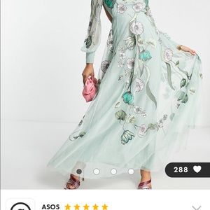 NWT ASOS EDITION embroidered floral nouveau maxi